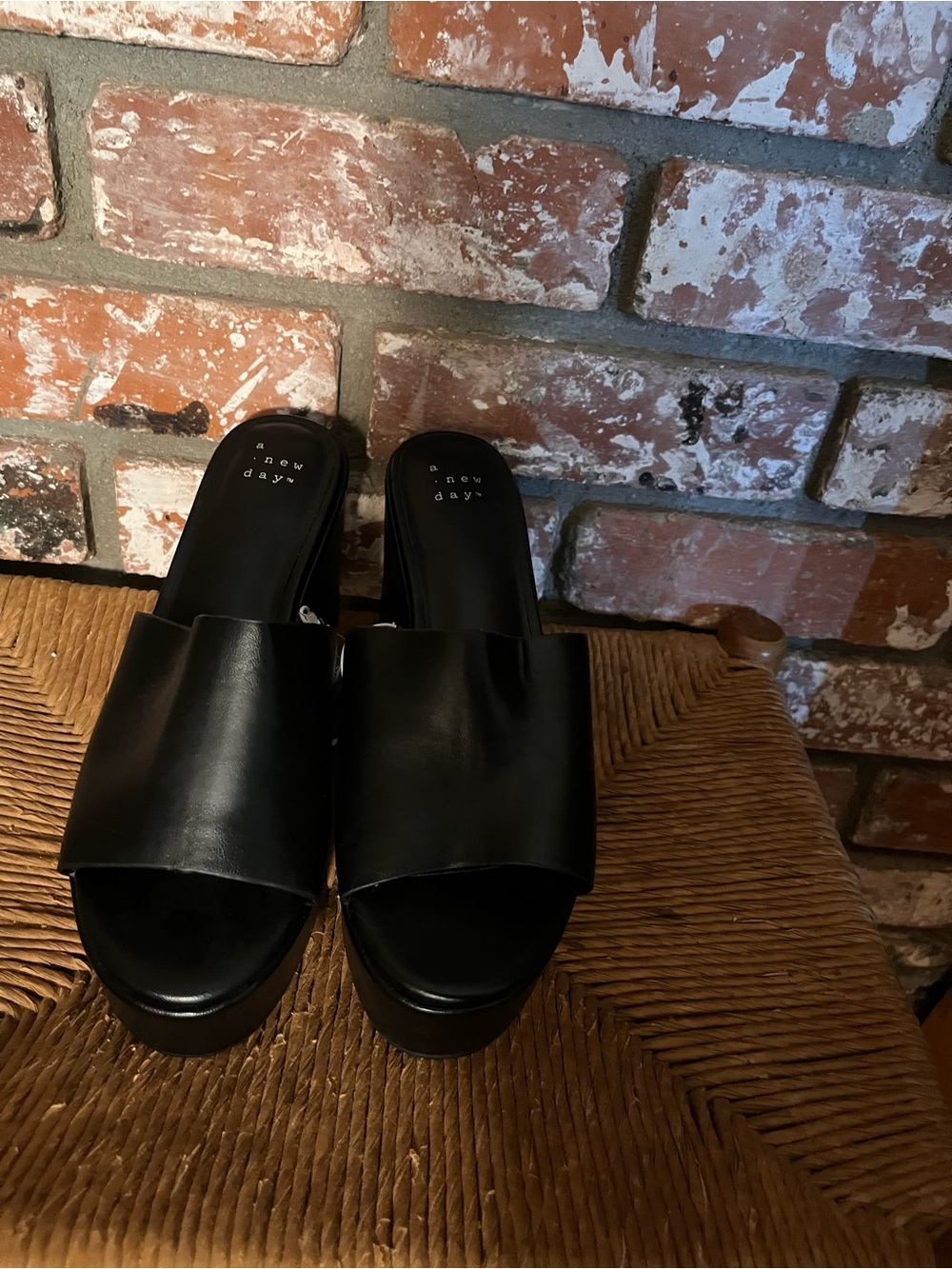 a new day Black Platform Slide Mules - Picture 3 of 5
